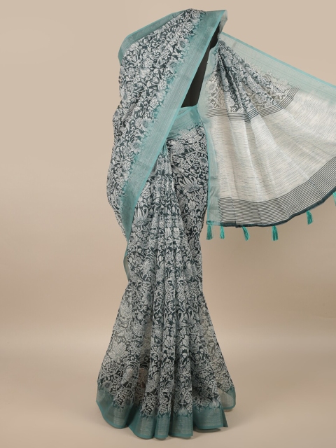 

Pothys Blue & White Floral Saree