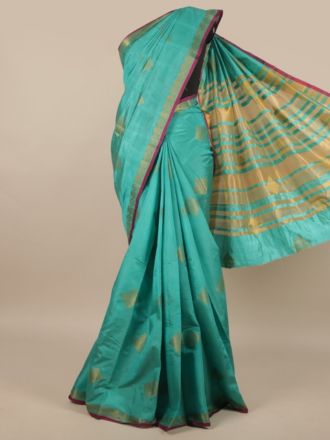 

Pothys Green Woven Design Jute Silk Saree