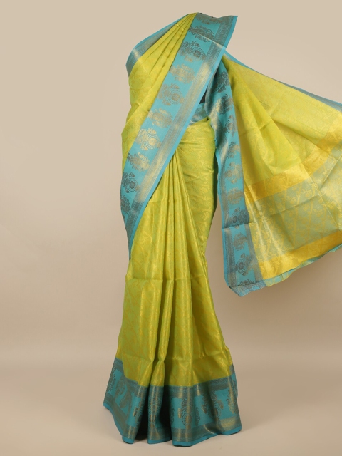 

Pothys Green & Blue Ethnic Motifs Saree