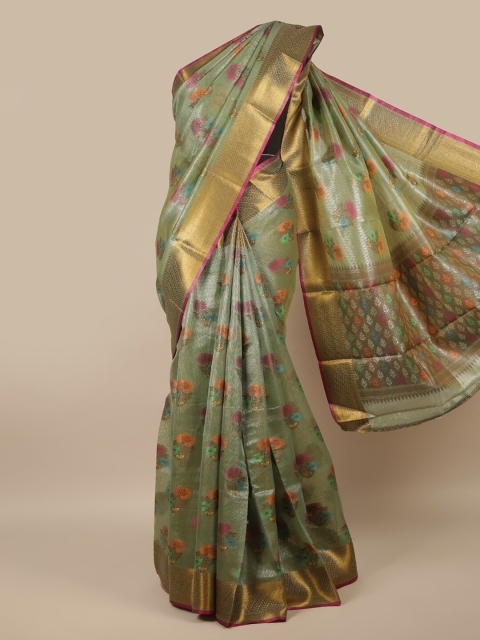 

Pothys Green & Magenta Floral Saree