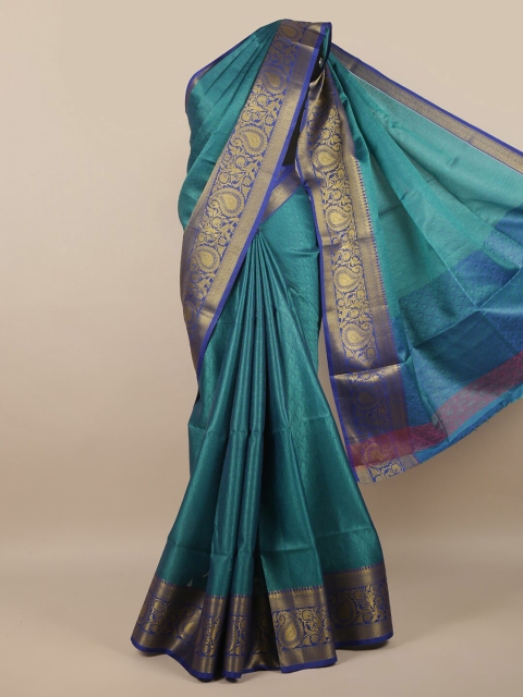 

Pothys Green & Blue Woven Design Zari Saree