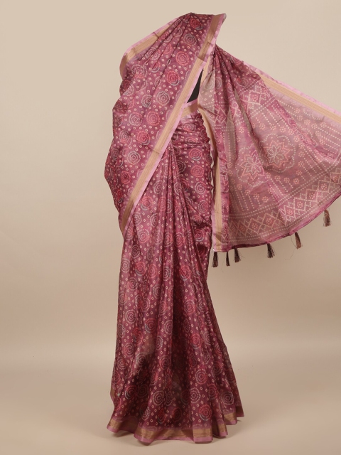 

Pothys Purple & Blue Bandhani Zari Saree