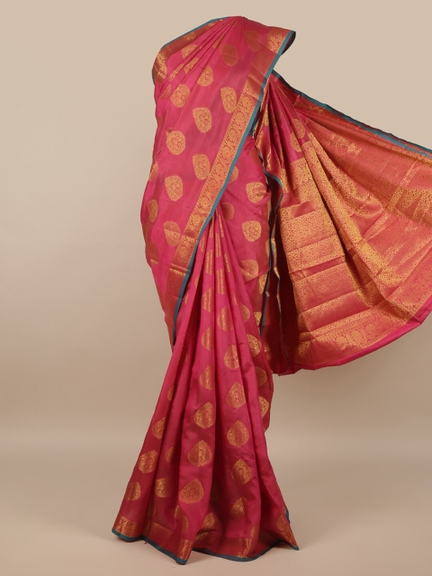 

Pothys Magenta & Blue Woven Design Zari Jute Silk Saree