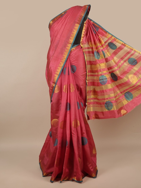 

Pothys Magenta & Blue Zari Jute Silk Saree