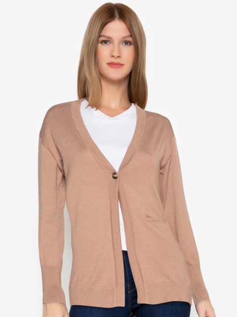 

ZALORA BASICS Women Beige Cardigan