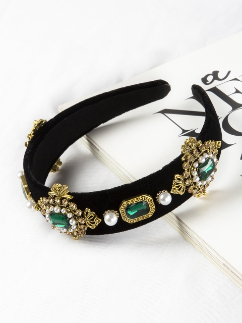 

Kazo Women Black & Gold Embellished Vintage Hairband