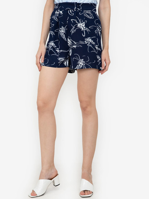 

ZALORA WORK Women Multicoloured Floral Printed High-Rise Shorts, Multi