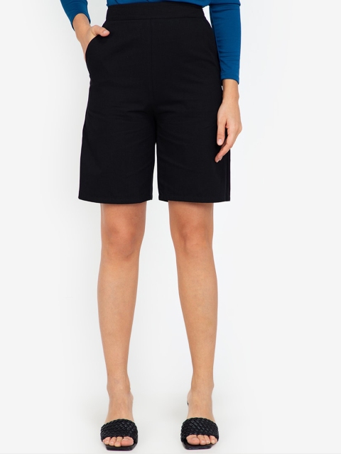 

ZALORA WORK Women Black High-Rise Sports Shorts