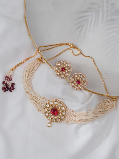 

Queen Be Women Gold Plated Red Necklace Set