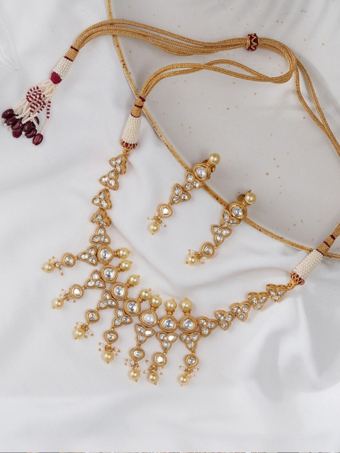 

Queen Be Gold-Toned & White Brass Necklace