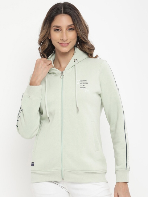 

V2 Value & Variety Women Green Hooded Sweatshirt