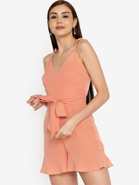 

ZALORA BASICS Pink Wrapped Front Jumpsuit