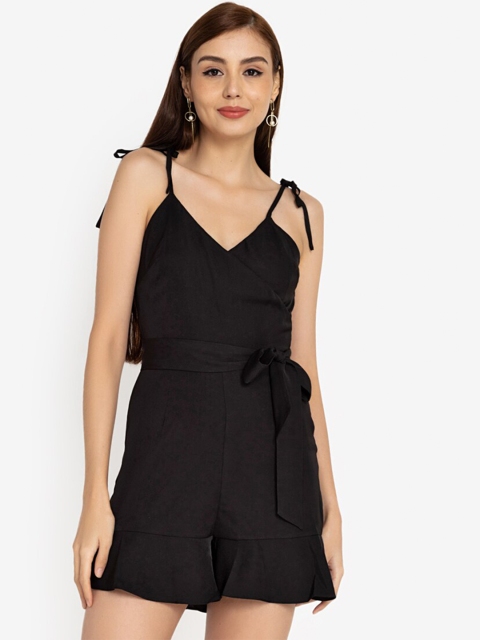 

Zalora Black Wrapped Front Playsuit