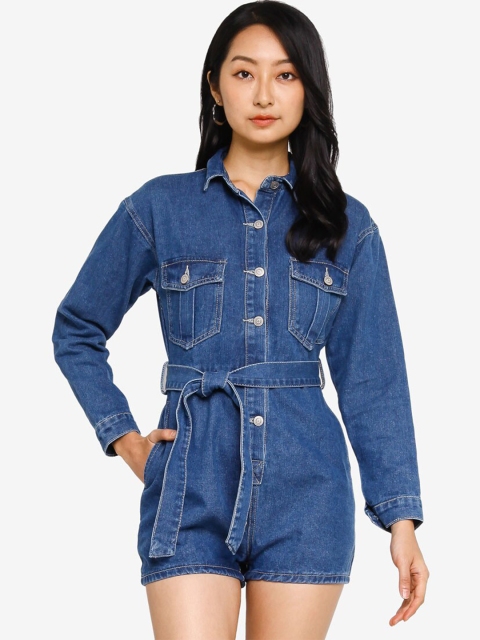 

ZALORA BASICS Blue Denim Jumpsuit