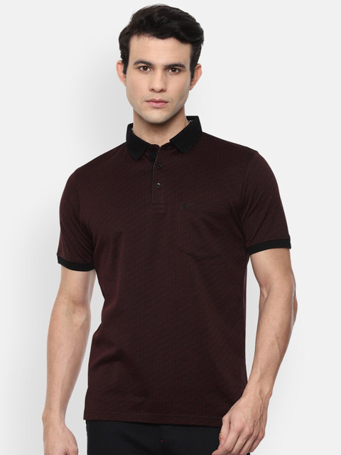 

Louis Philippe Men Maroon Polo Collar Cotton T-shirt