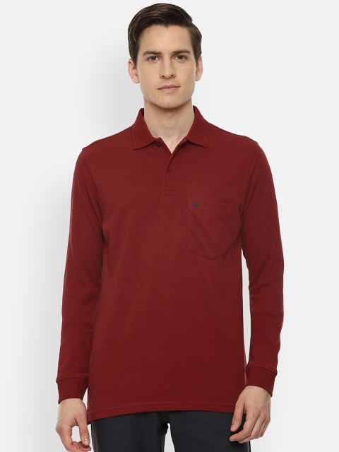 

Louis Philippe Men Maroon Polo Collar T-shirt