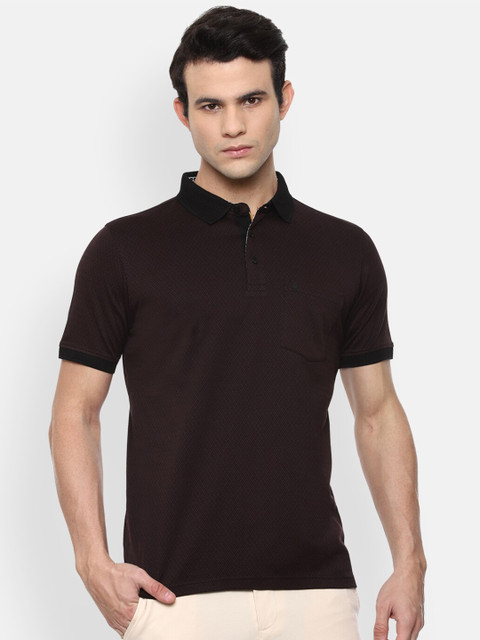 

Louis Philippe Men Brown Printed Polo Collar T-shirt