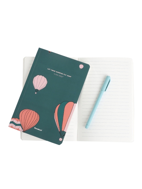 

Bewakoof Green & Pink Printed Ruled Notebook