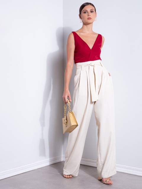 

ZALORA OCCASION Red Plunge Neck Cami Top