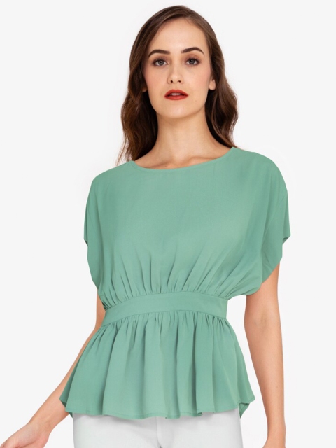 

ZALORA WORK Women Blue Cinched Waist Top