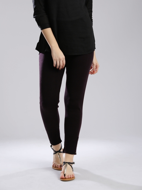 

W Aubergine Ankle-Length Leggings, Purple
