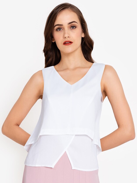 

ZALORA WORK White Tiered Top