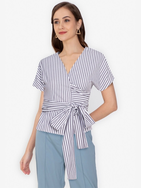 

ZALORA WORK Women Multicoloured Striped Top, Multi
