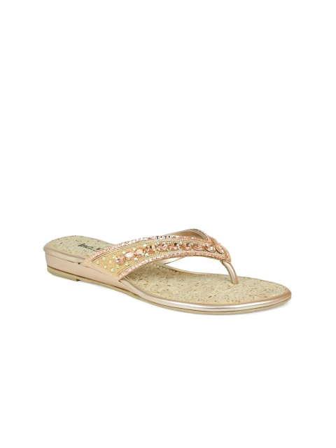 

Inc 5 Women Rose Gold Embellished Ethnic Comfort Sandals
