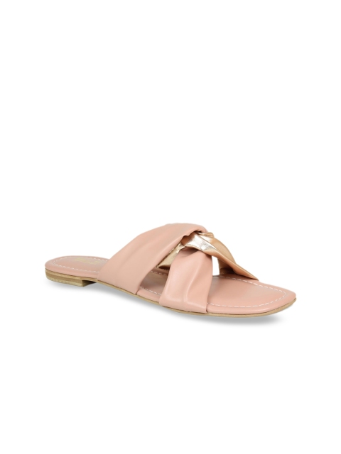 

Inc 5 Women Peach-Coloured Embellished Open Toe Flats