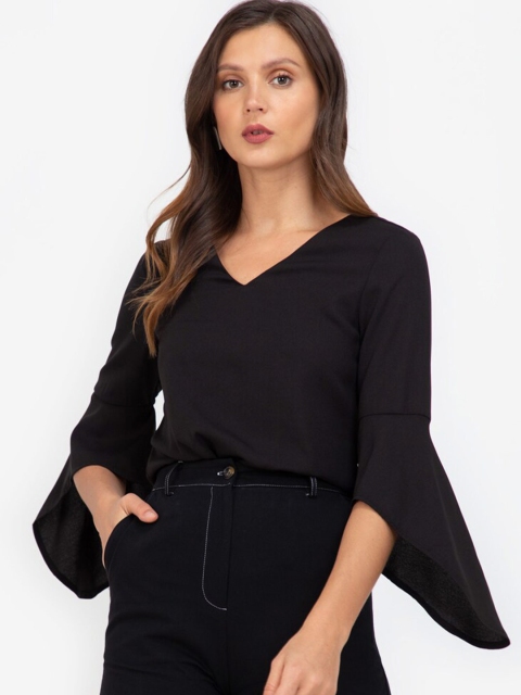 

ZALORA WORK Black Monochrome Top