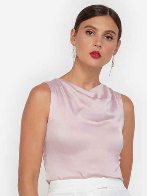 

ZALORA OCCASION Women Pink Cowl Neck Top