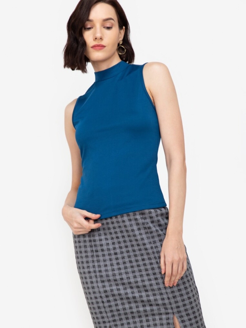 

ZALORA WORK Blue Solid Top