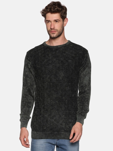 

SHOWOFF Men Olive Green Acrylic Pullover Sweater