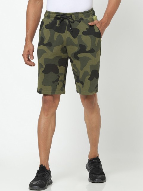 

Bewakoof Men Green Camouflage Printed Street Wear Shorts