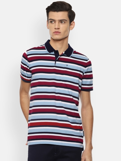 

Van Heusen Sport Men Multicoloured Striped Polo Collar T-shirt, Multi