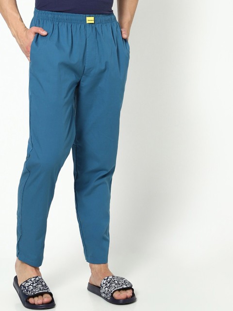 

Bewakoof Men Blue Solid Lounge Pants