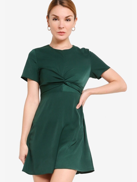 

ZALORA WORK Women Green A-Line Mini Dress