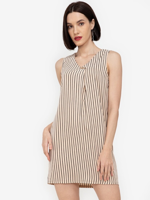 

ZALORA WORK Multicoloured Striped A-Line Mini Dress, Multi