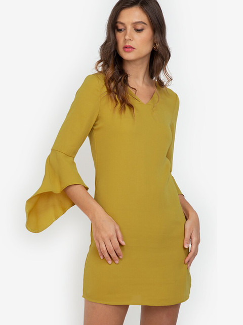

ZALORA WORK Yellow A-Line Mini Dress