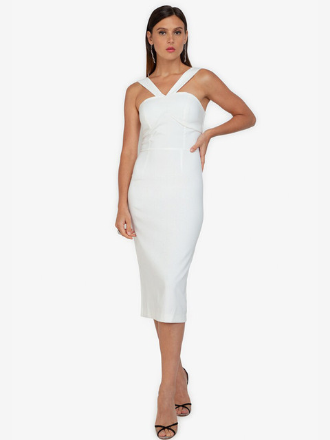 

ZALORA OCCASION White Sheath Midi Dress