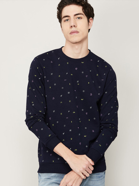 

Fame Forever by Lifestyle Men Navy Blue Micro Ditsy Printed Sweatshirt