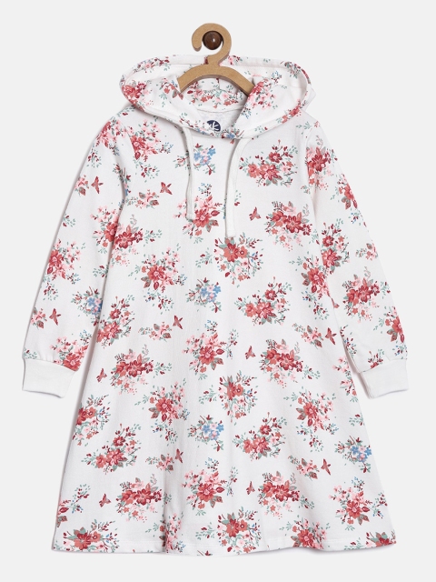 

YK White Floral A-Line Sweatshirt Dress