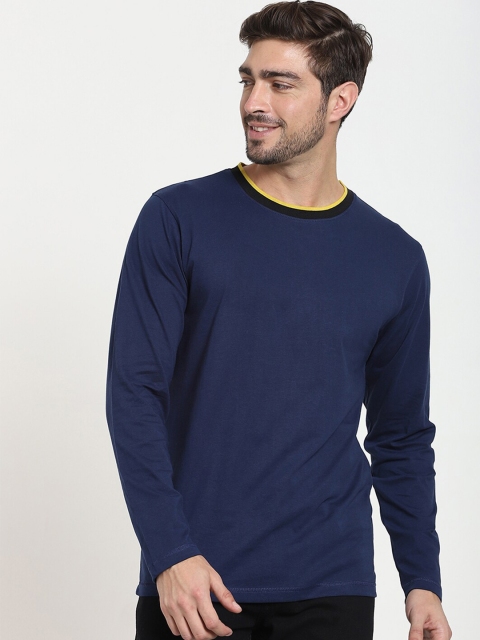 

Bewakoof Men Blue Solid T-shirt