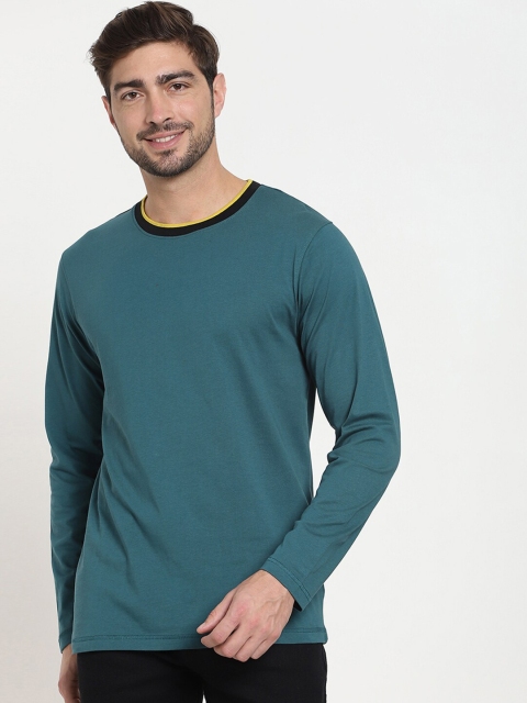 

Bewakoof Men Turquoise Blue Solid T-shirt