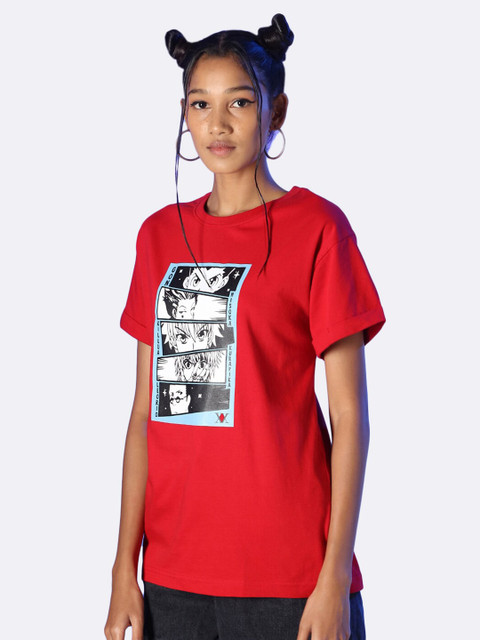 

Bewakoof Women Red Hxh Printed Pockets T-shirt
