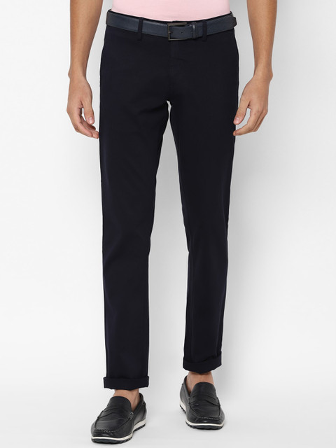 

Allen Solly Men Navy Blue Slim Fit Trousers