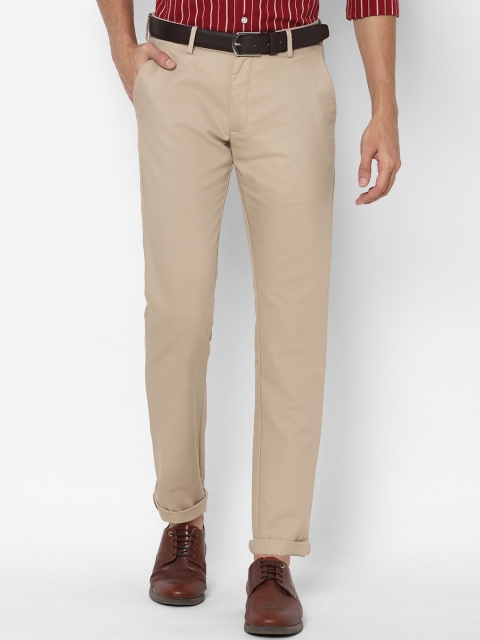 

Allen Solly Men Beige Slim Fit Pure Cotton Trousers