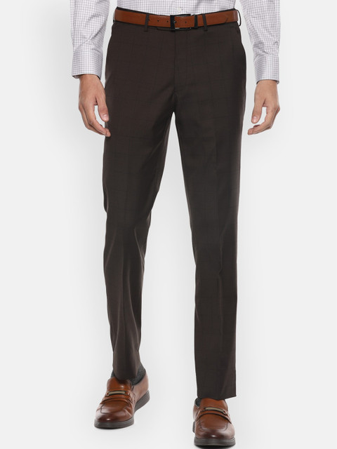 

Luxure by Louis Philippe Men Black Checked Slim Fit Trousers