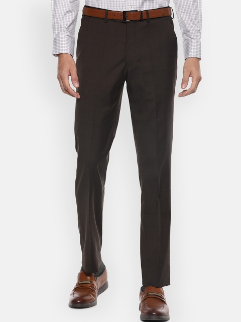 

Luxure by Louis Philippe Men Black Checked Slim Fit Trousers