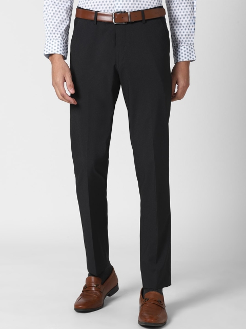 

Peter England Men Black Slim Fit Trousers